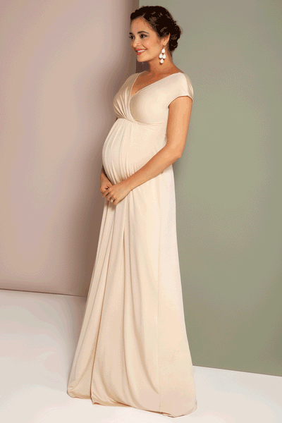 Tiffany Rose Francesca Maternity and Nursing Gown in Champagne - Seven Women Maternity