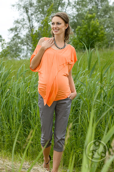 Andrea Maternity Top 9Fashion Coral - Seven Women Maternity