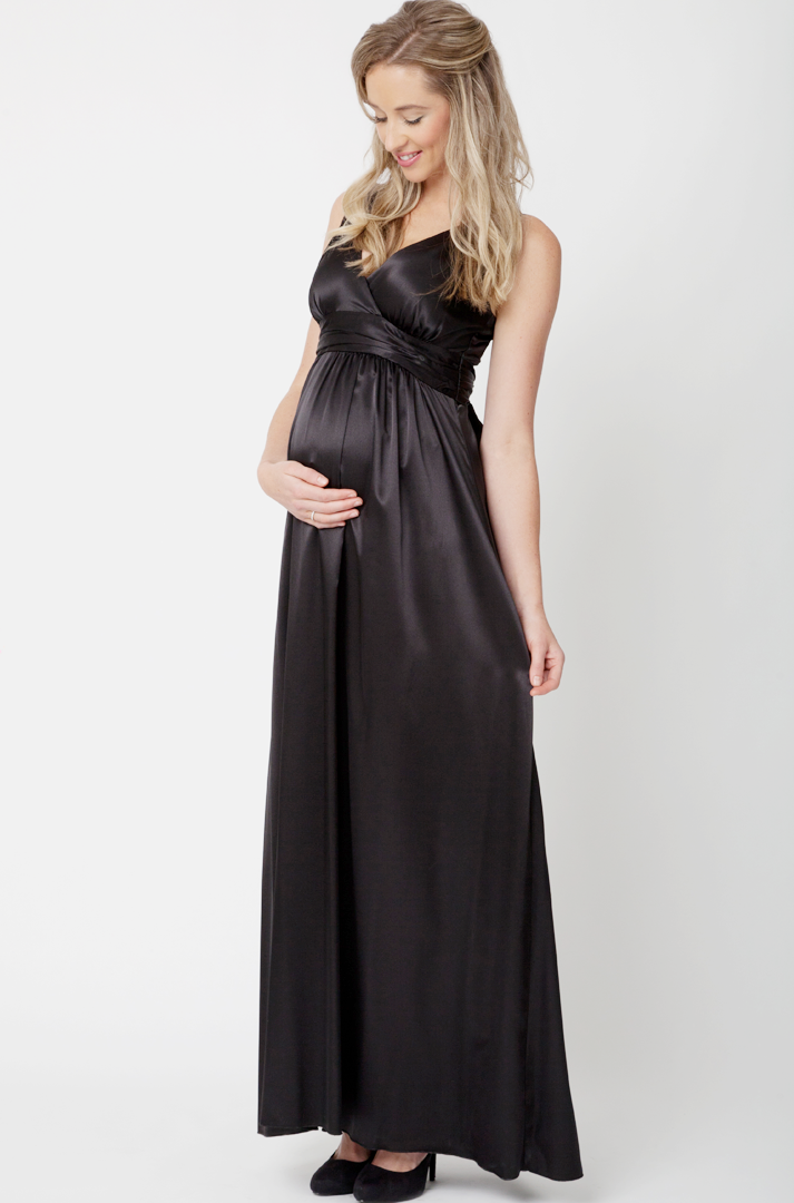 Buy Ripe Satin Gown Maternity Dress in Canada at SevenWomen.ca Black / XS