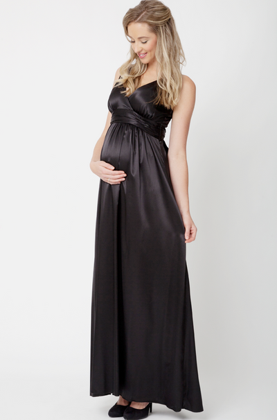 Ripe Satin Gown Maternity Dress - Seven Women Maternity