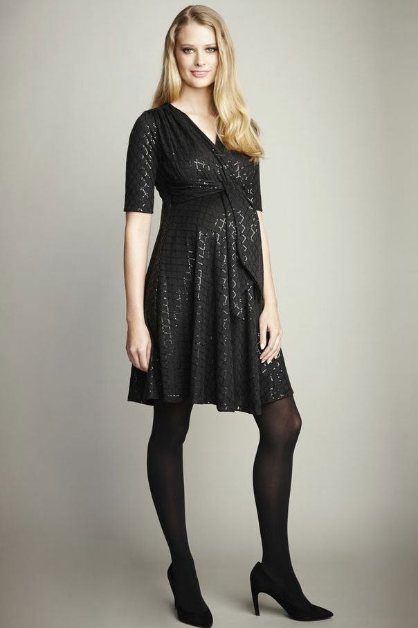 Maternal America Front Tie Maternity Sequins Dress - Seven Women Maternity