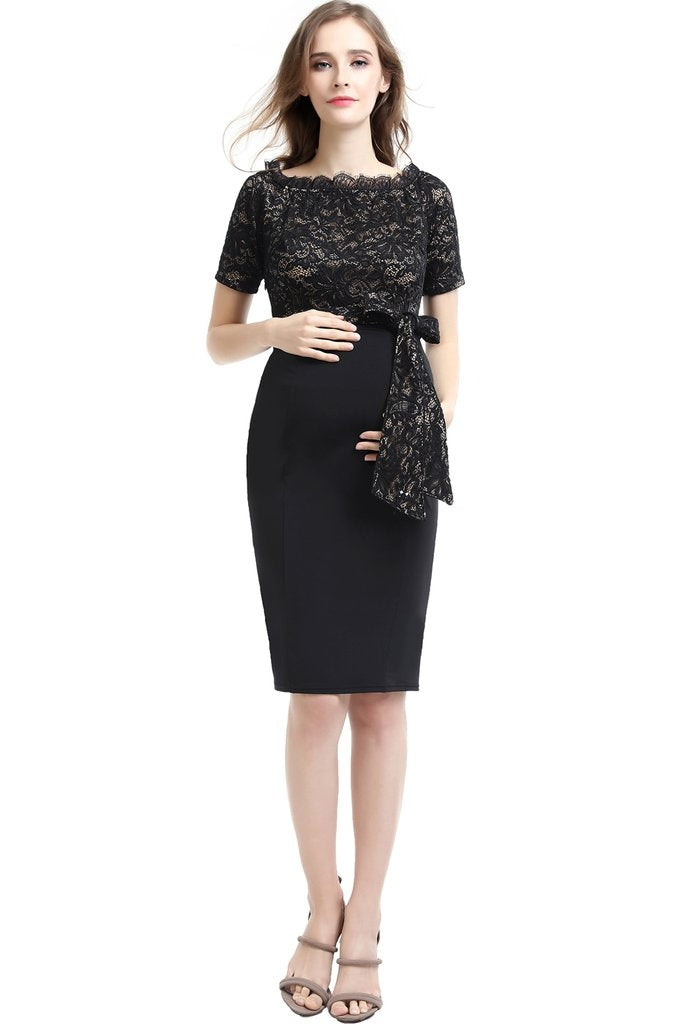 Madeline Off Shoulder Maternity Dress – Seven Women Maternity