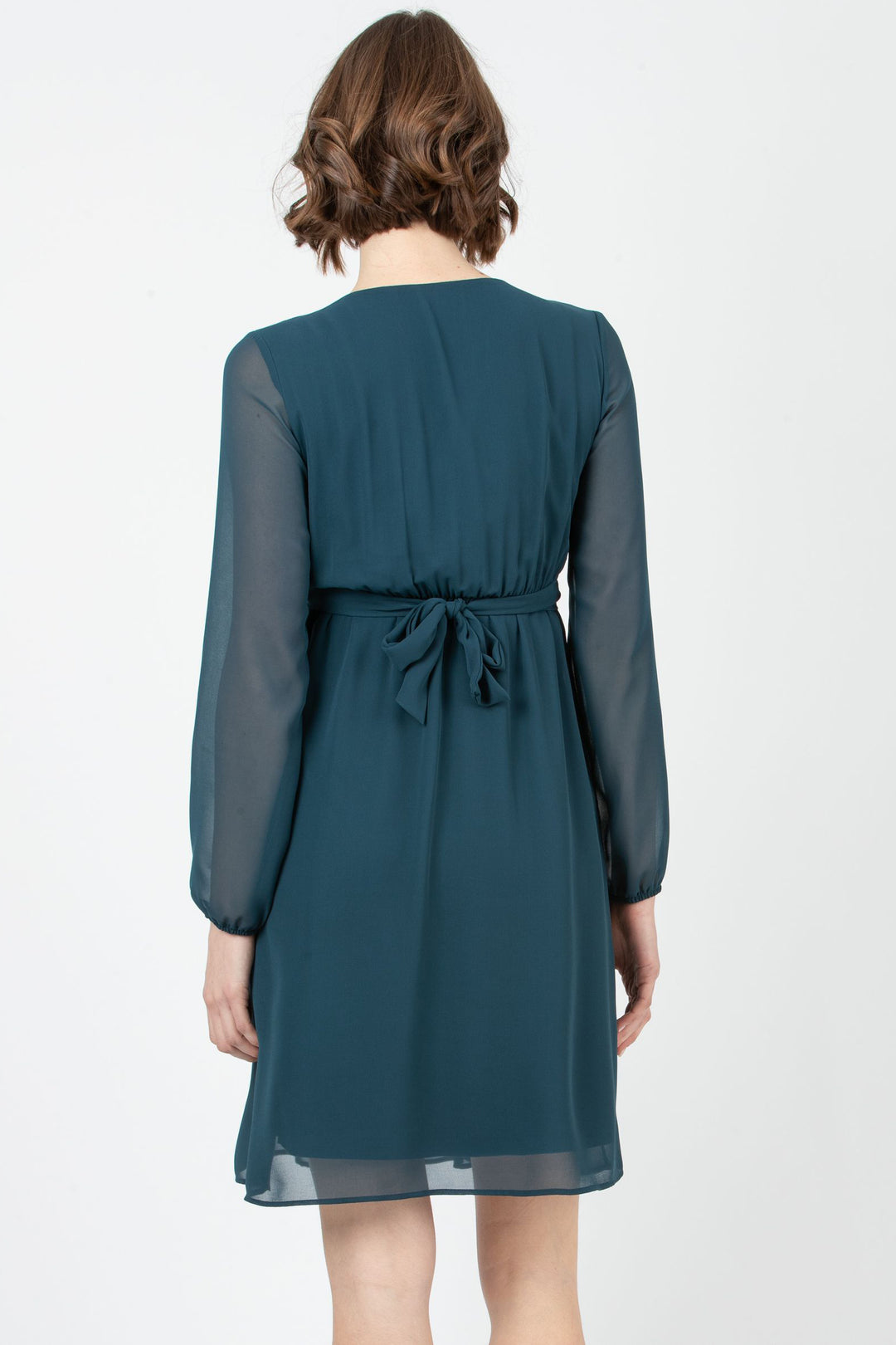 SARA Maternity & Nursing Chiffon Dress in Teal