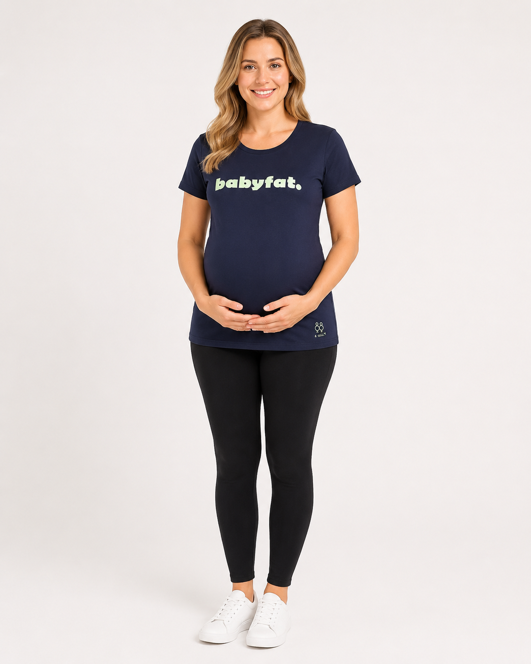 Haute Mama Maternity Tee 2Chix Black W  Pink Print
