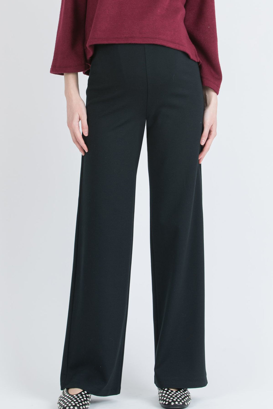 Bailey Luxe Crop Maternity Sweater in Merlot