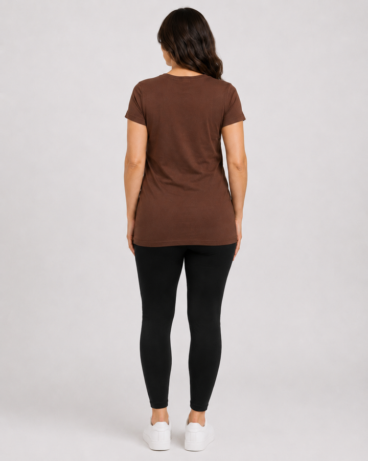 Haute Mama Maternity Tee 2Chix Black W  Pink Print