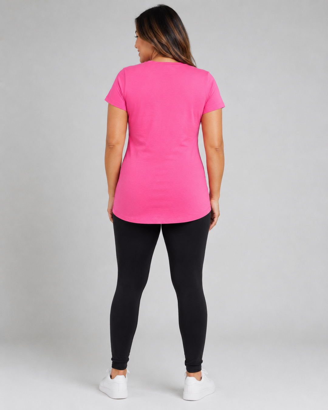 Haute Mama Maternity Tee 2Chix Black W  Pink Print