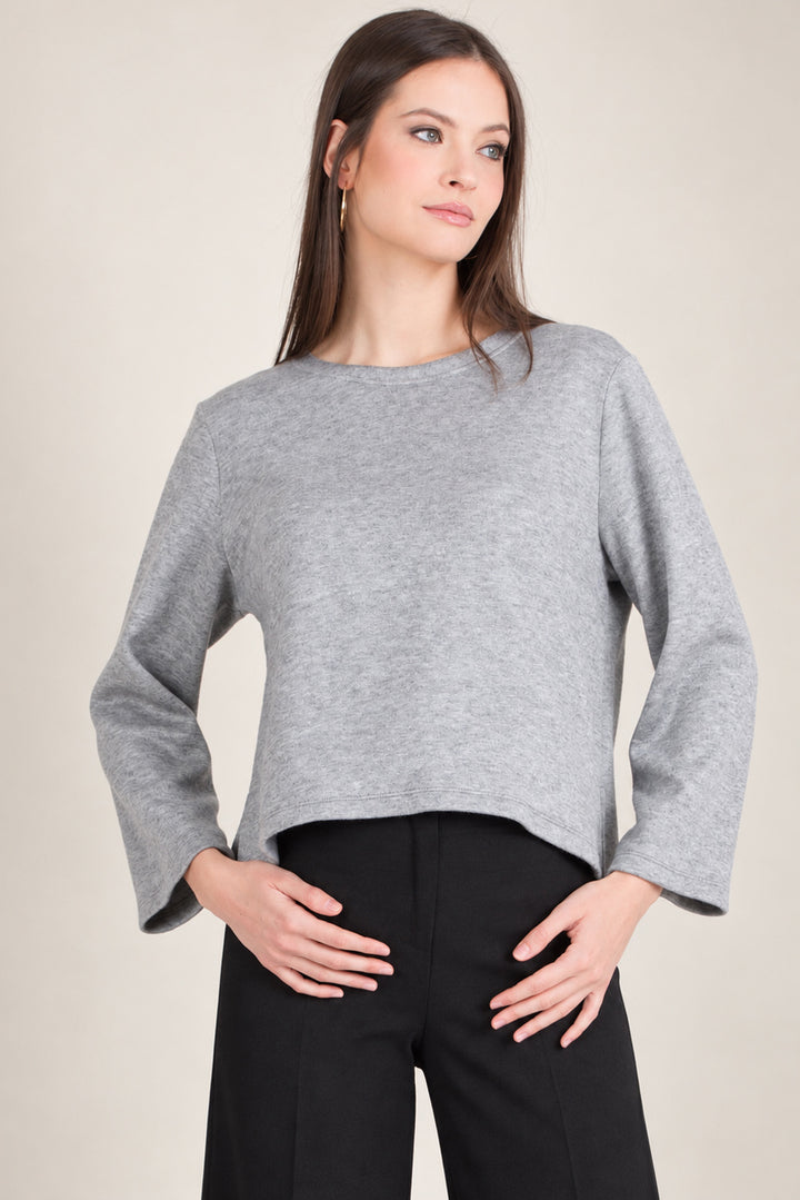 Bailey Luxe Crop Maternity Sweater in Silver