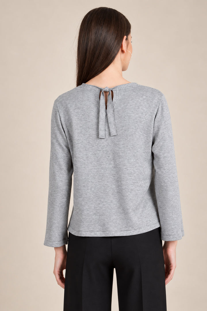 Bailey Luxe Crop Maternity Sweater in Silver