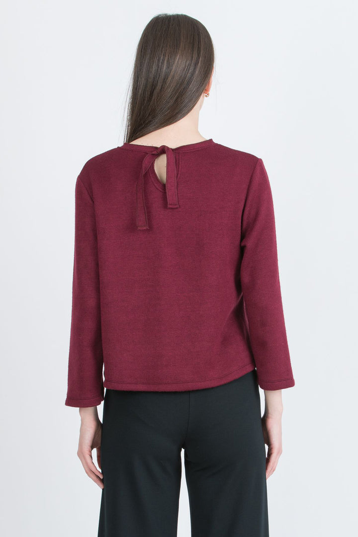 Bailey Luxe Crop Maternity Sweater in Merlot