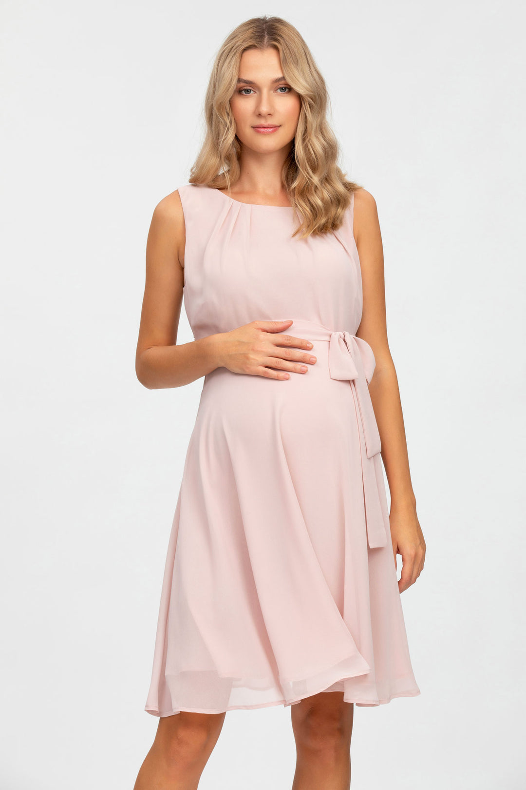 Isabella Chiffon Maternity Dress - Fairest Blush