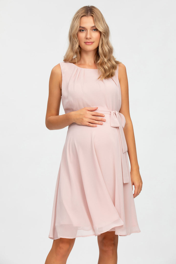 Isabella Chiffon Maternity Dress - Fairest Blush