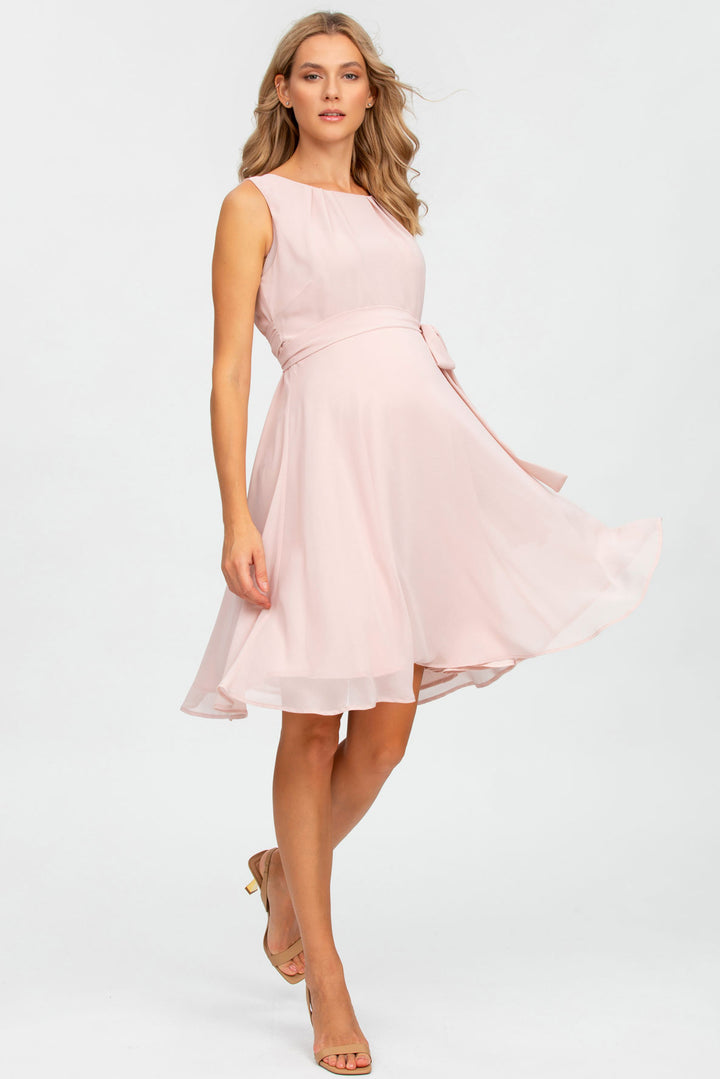 Isabella Chiffon Maternity Dress - Fairest Blush