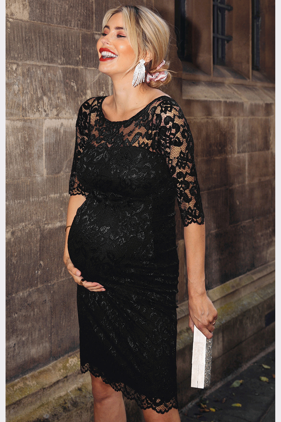Tiffany Rose Amelia Maternity Lace Dress in Caviar Black Seven Women Maternity Tiffany Rose Amelia Maternity Lace Dress in Caviar Black Seven Women Maternity