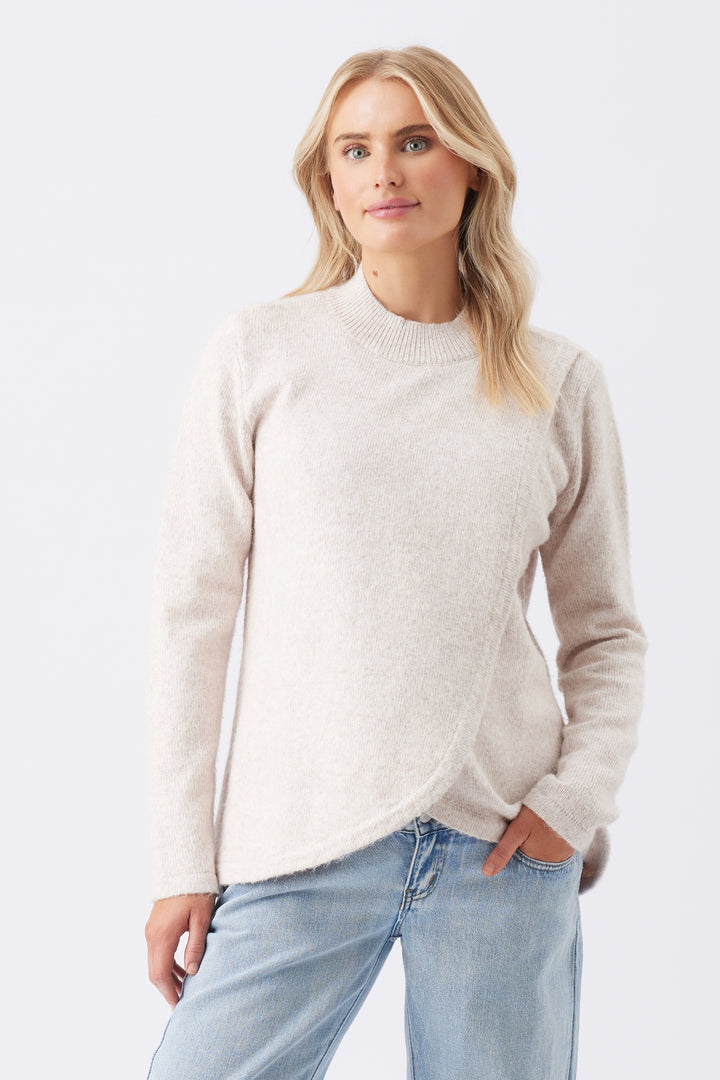 Addison Cross Over Maternity Nursing Knit in Mink by Ripe
