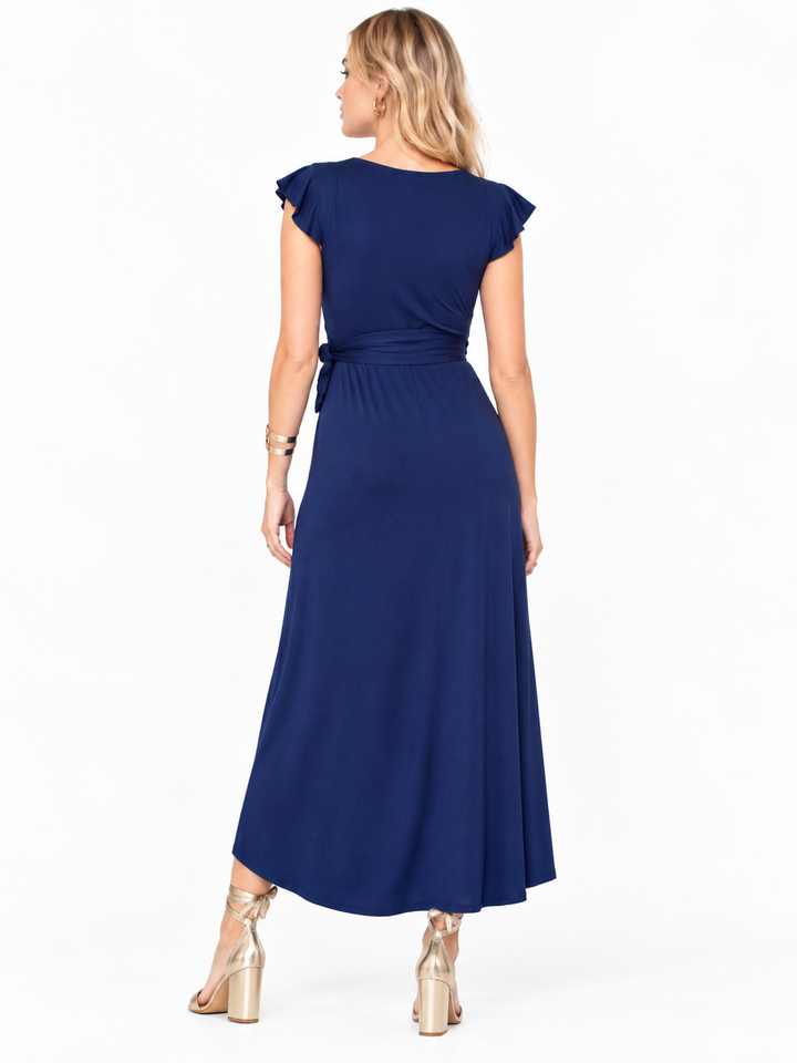 Adelaide Maternity & Nursing Dress in Jersey Blue