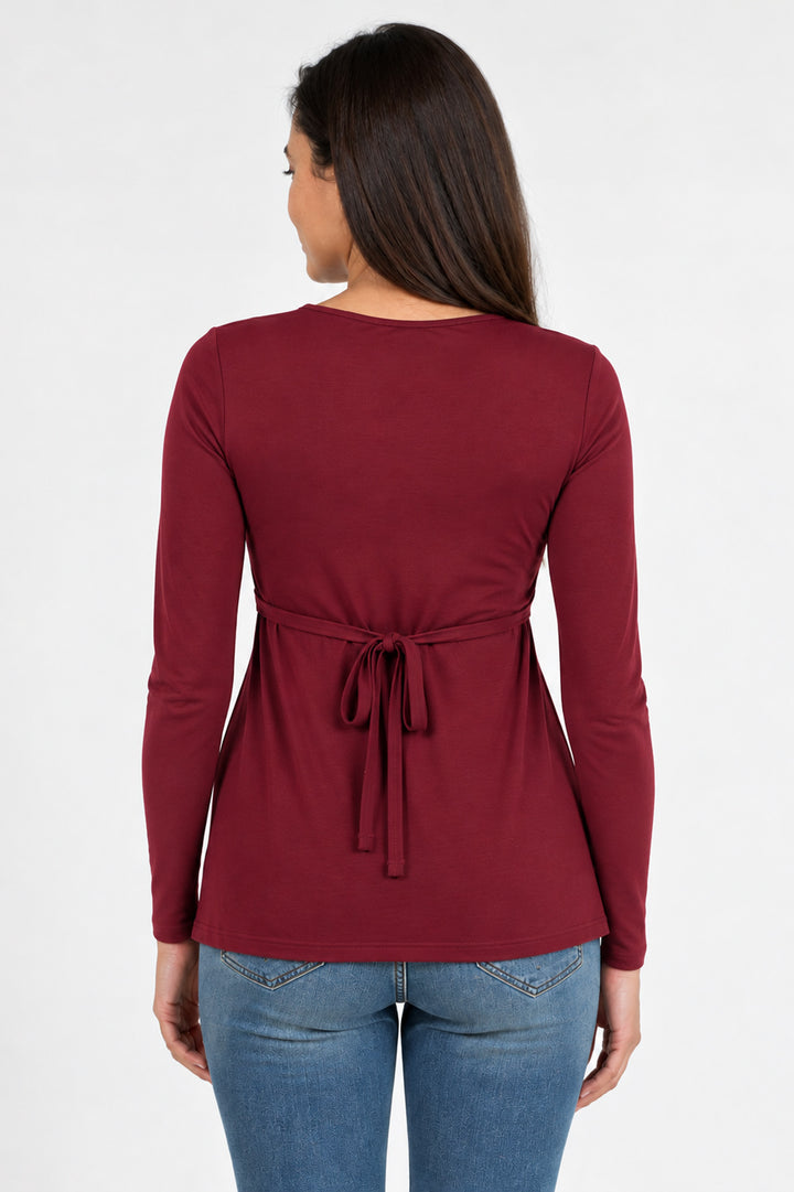 Bailey Cross-Over Maternity & Nursing Top - Merlot