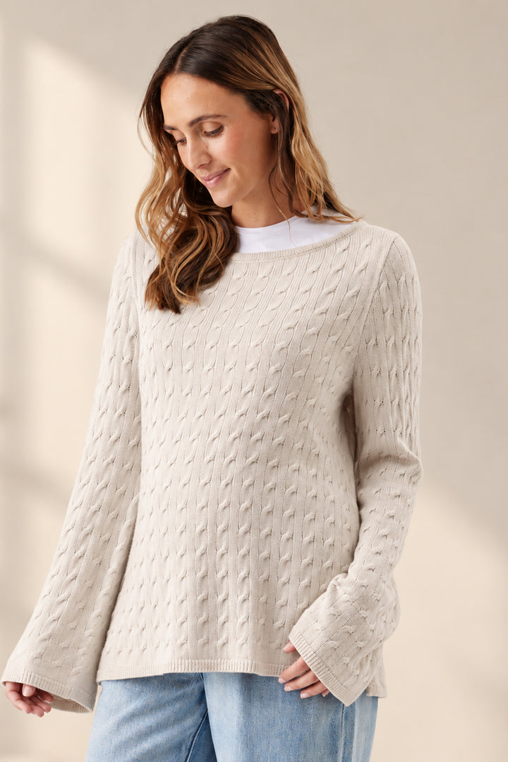 Carla Cable Knit Maternity & Nursing Sweater