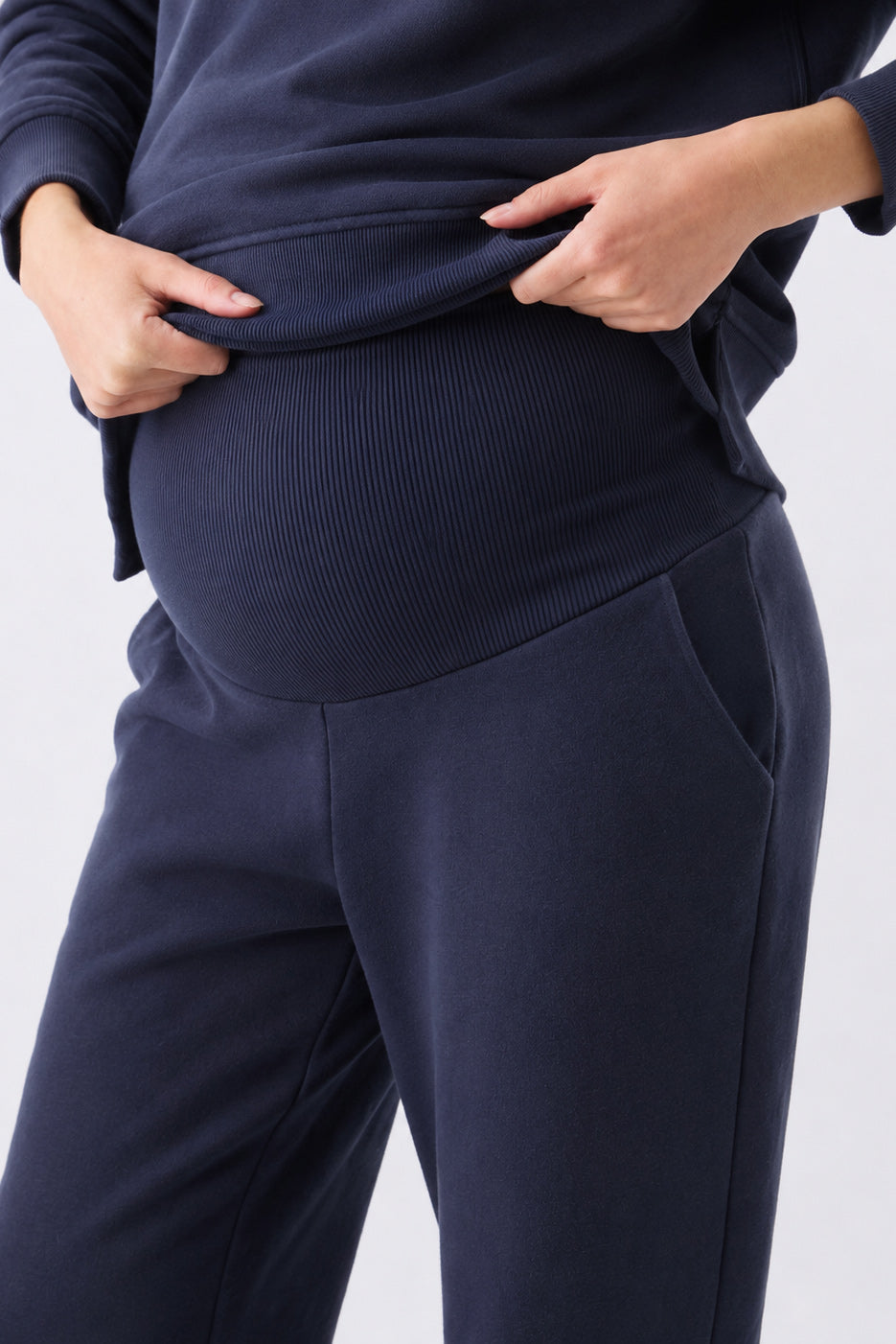 Andi Relax Maternity Fleece Joggers Navy