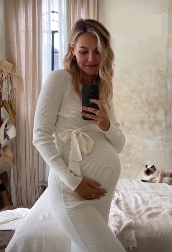 Forever More Knit Mat & Nursing Dress Ivory