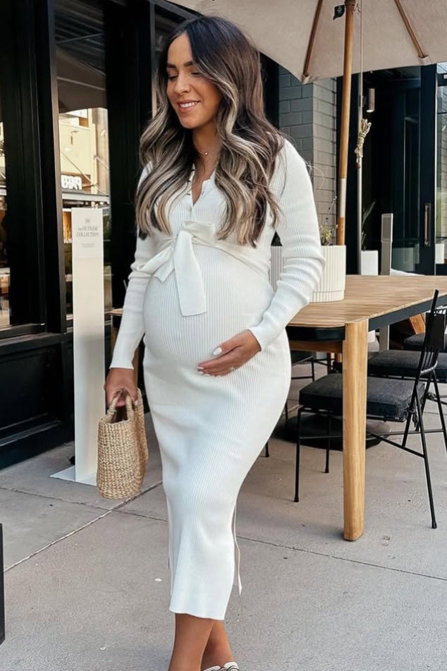 Forever More Knit Mat & Nursing Dress Ivory
