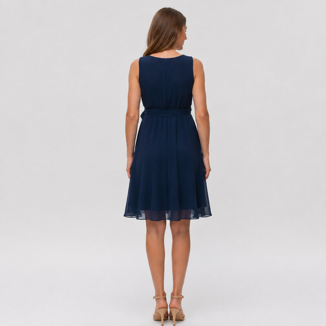 Isabella Chiffon Maternity Dress In Deepest Navy