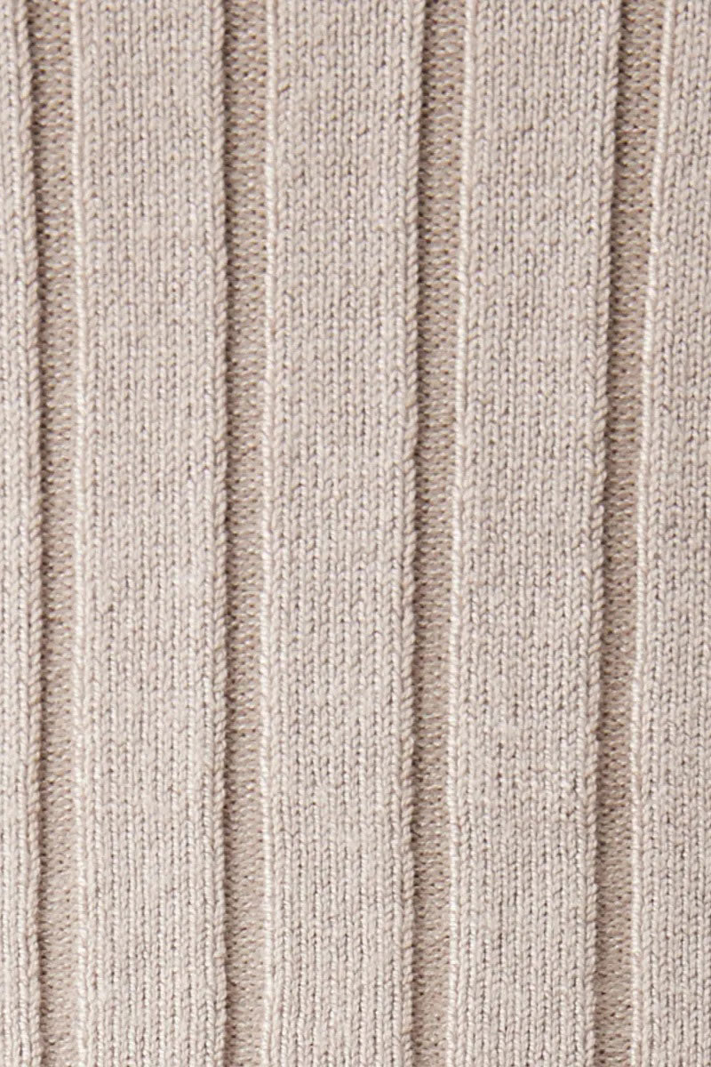 Eden Long Sleeve Rib Maternity Nursing Sweater Dress in Stone