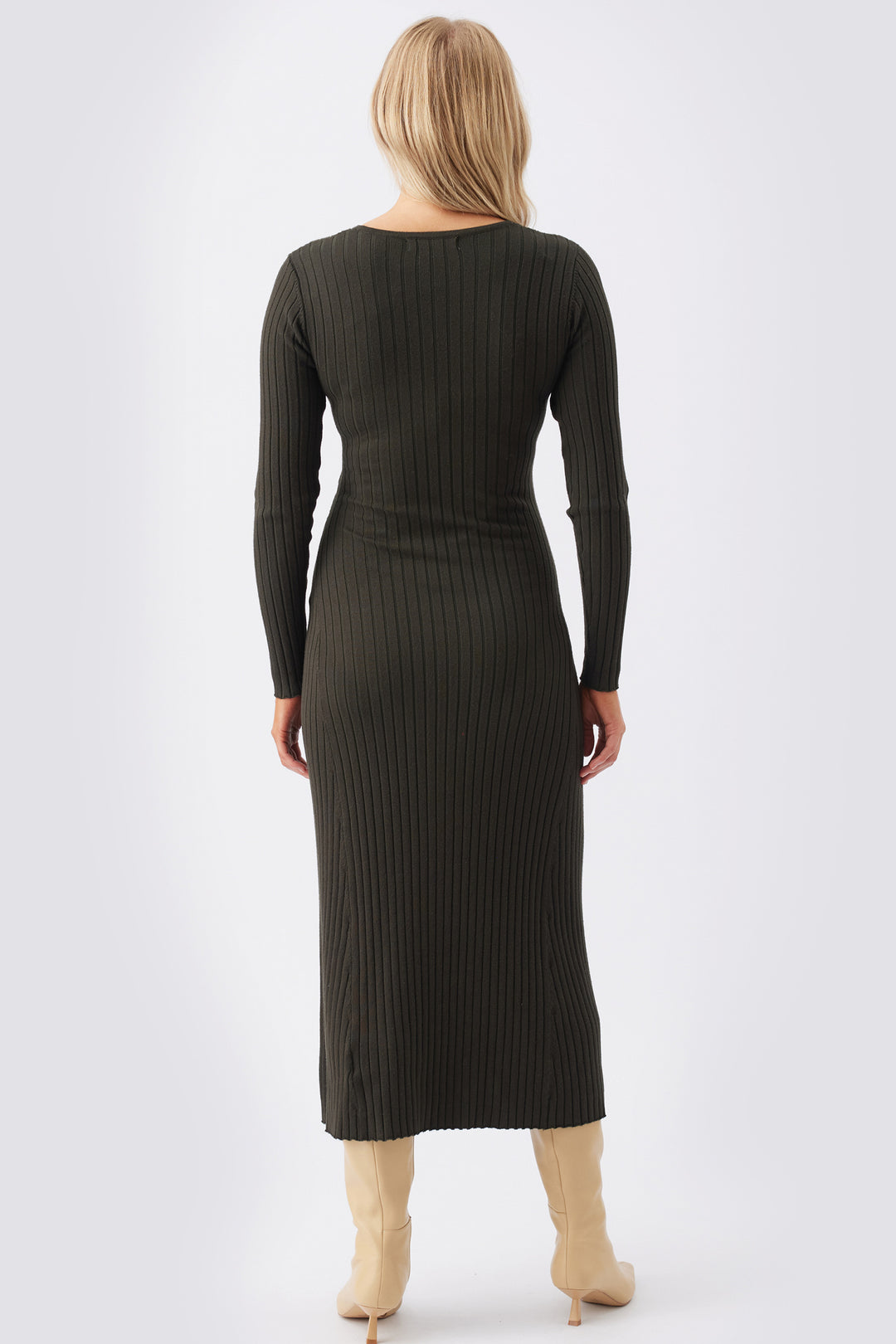 Remi Rib Knit Maternity Nursing Sweater Dress – Ivy Green