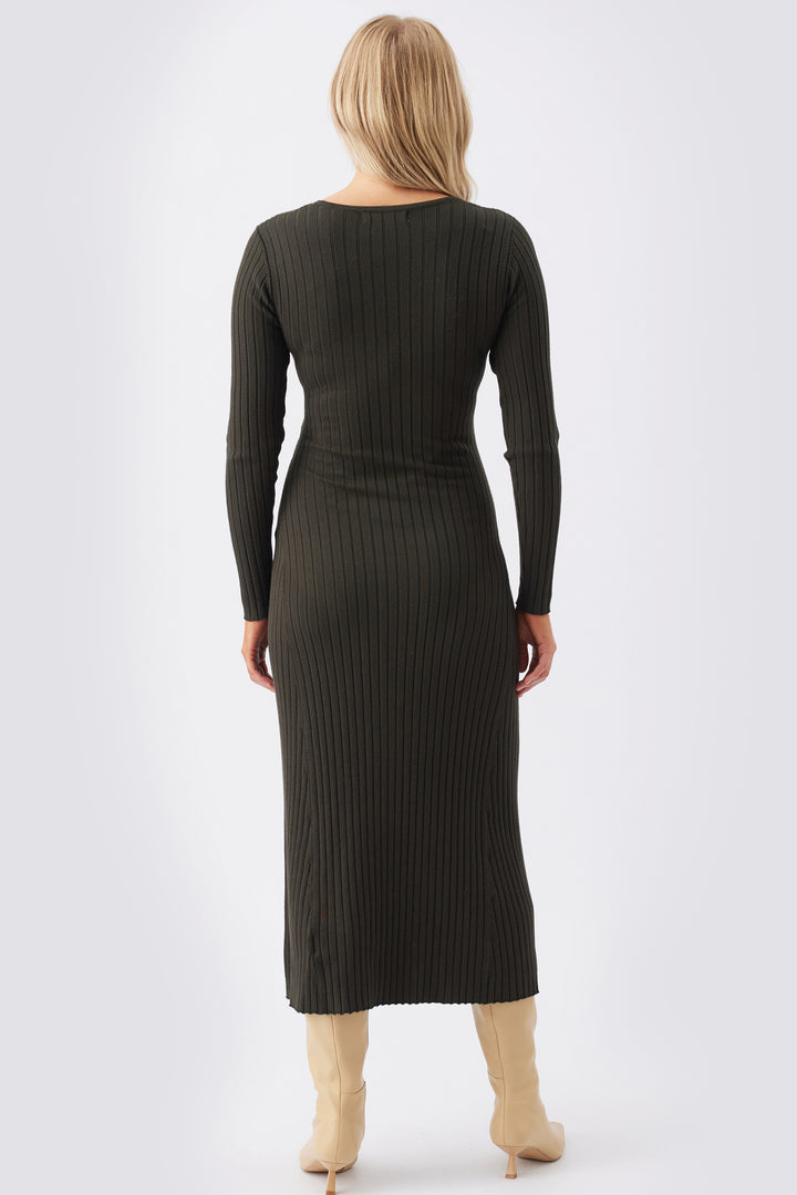 Remi Rib Knit Maternity Nursing Sweater Dress – Ivy Green