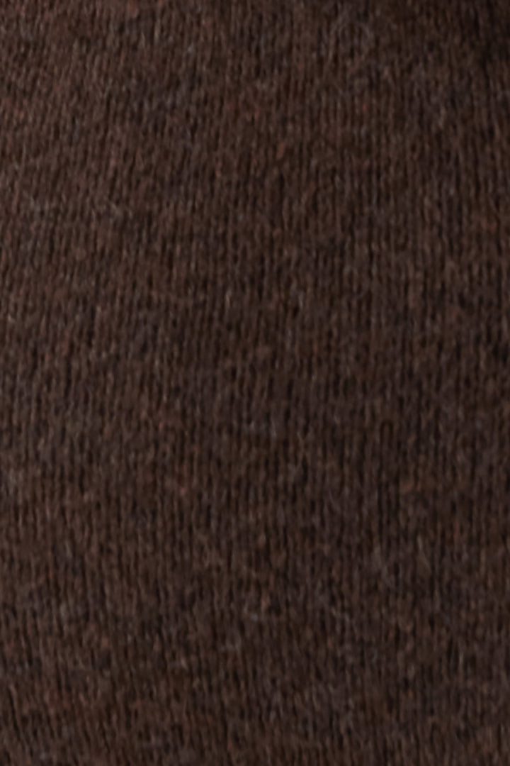 Tyla Buttery Soft Off Shoulder Knit Dress in Chocolate