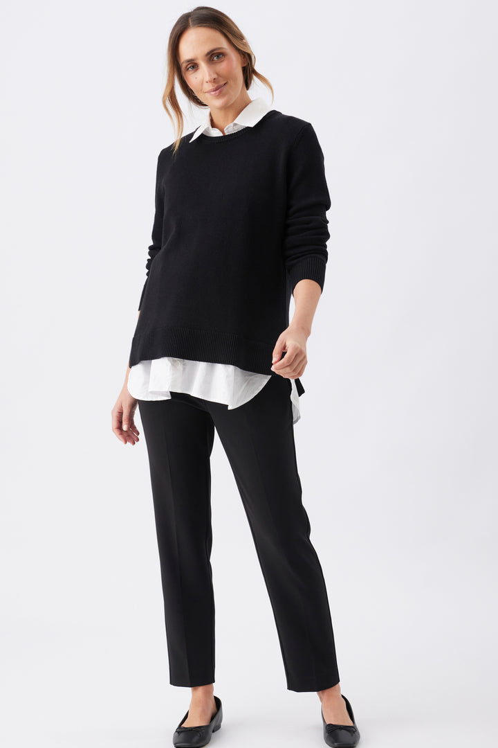 Tori Detachable Maternity and Nursing Sweater Set in Black and White