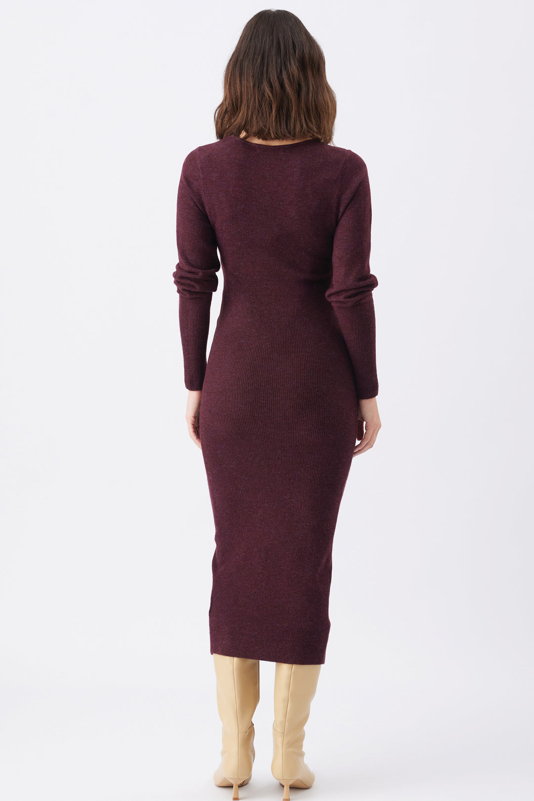 Heidi Burgundy Maternity & Nursing Knit Dress
