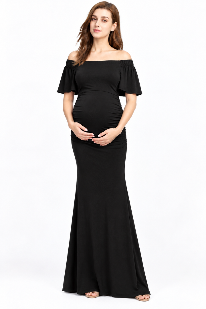 Kimi + Kai Abigail Maternity Maxi in Caviar