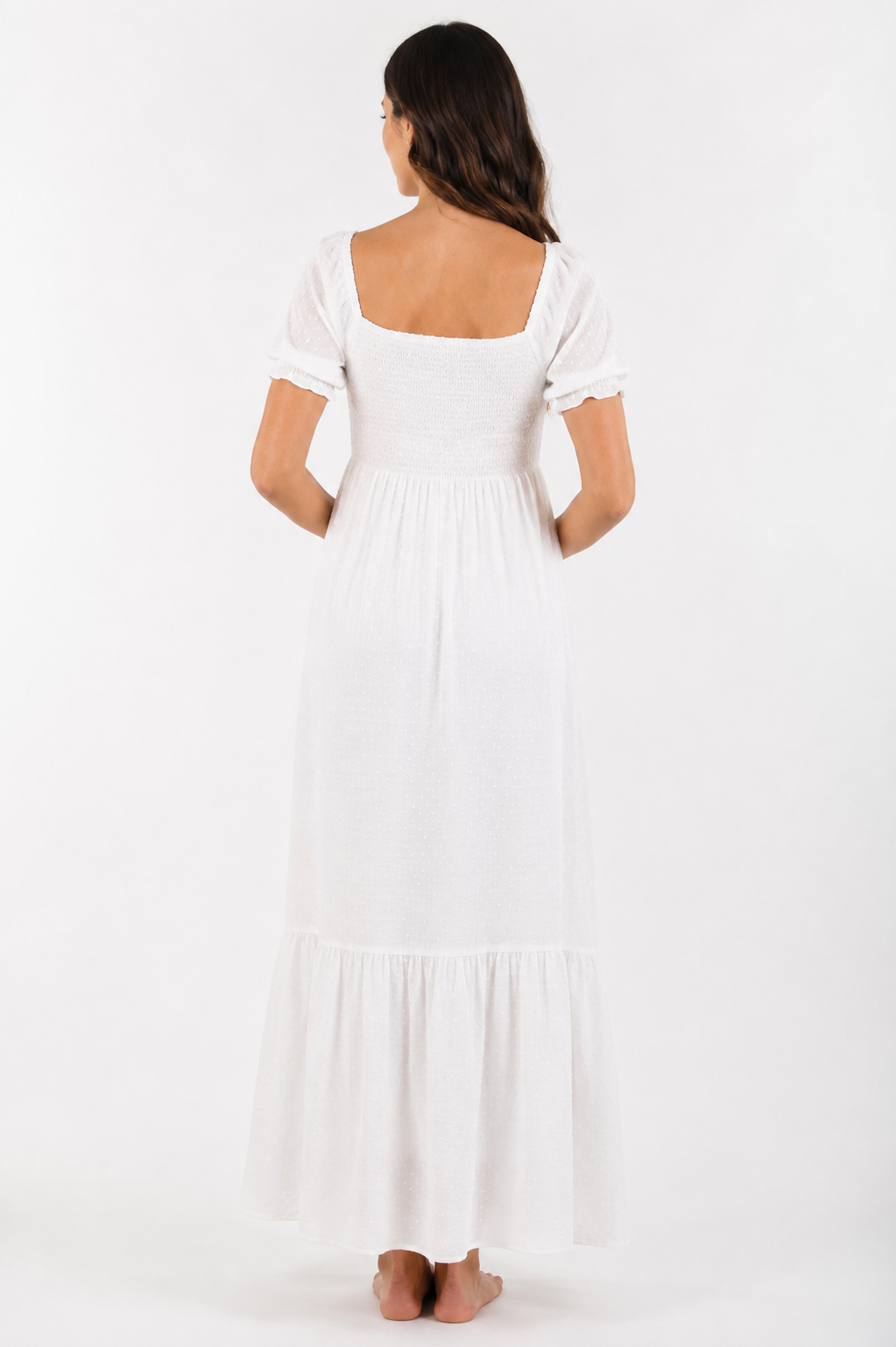Maternity Maxi Dress Gender Reveal & Baby Shower Dress in White