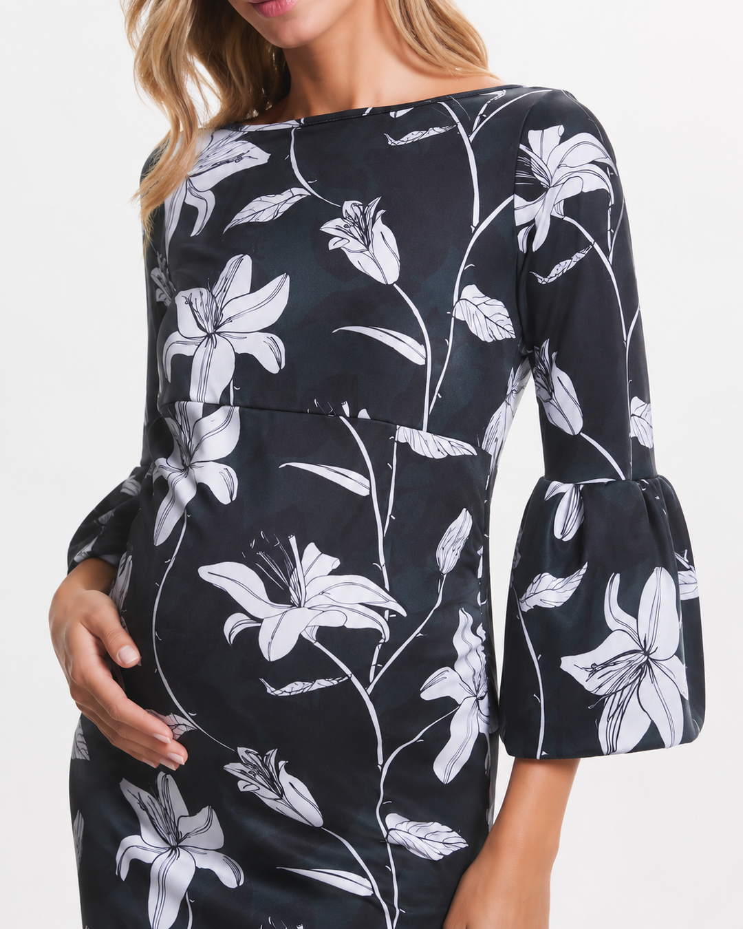 Myra Maternity Dress in Vert Floral