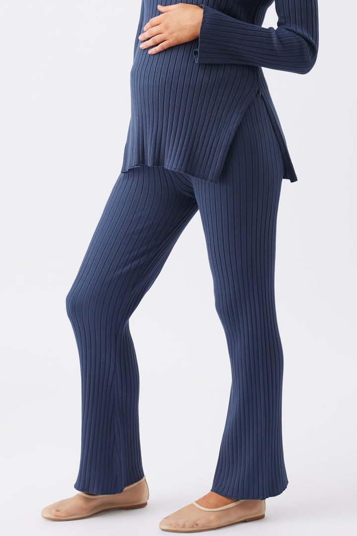 Sienna Rib Knit Pants in French Navy Ripe