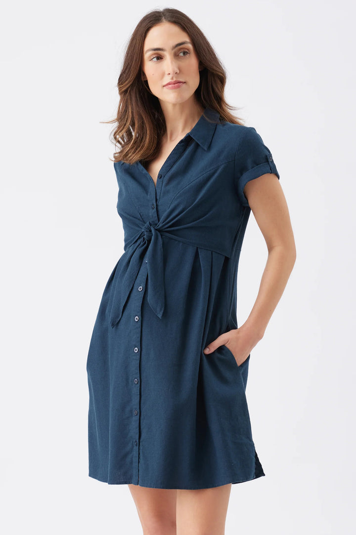 Colette Maternity Nursing Dress in Sapphire
