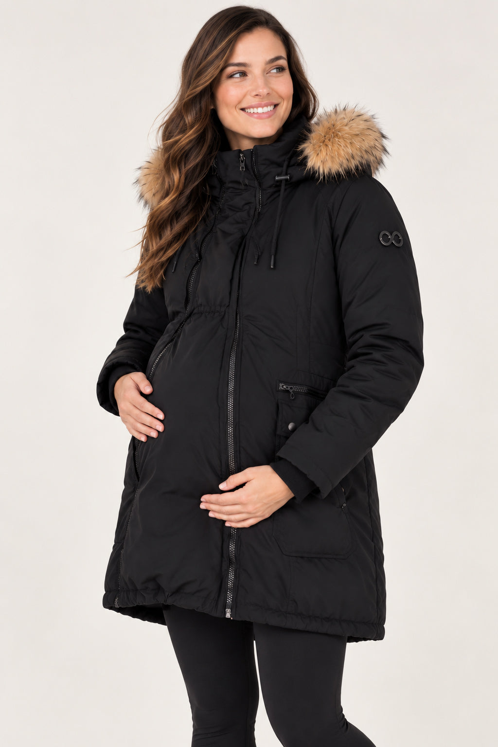 Sara 3 in 1 Down Maternity & Baby wearing Parka Rated to -30c