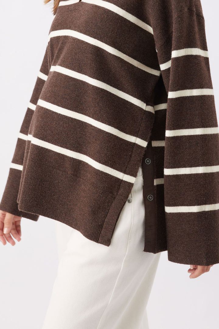Scout Soft Knit Maternity & Nursing Pullover in Chocolate