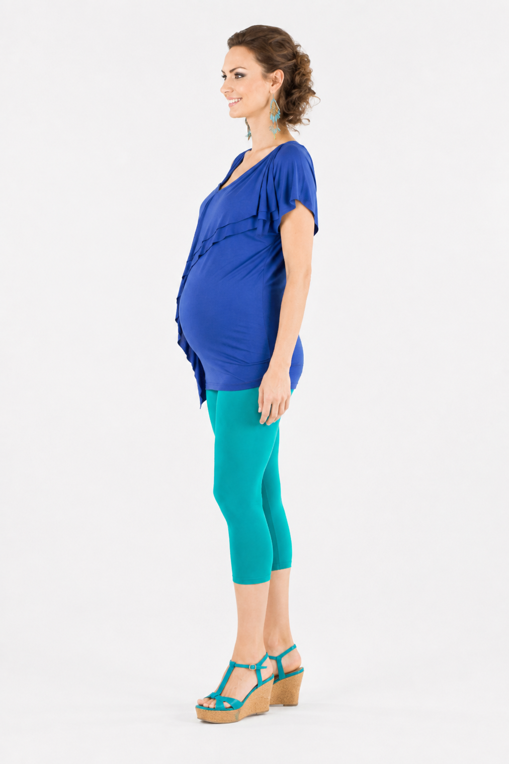 Andrea Maternity Top 9Fashion Cornflower Blue