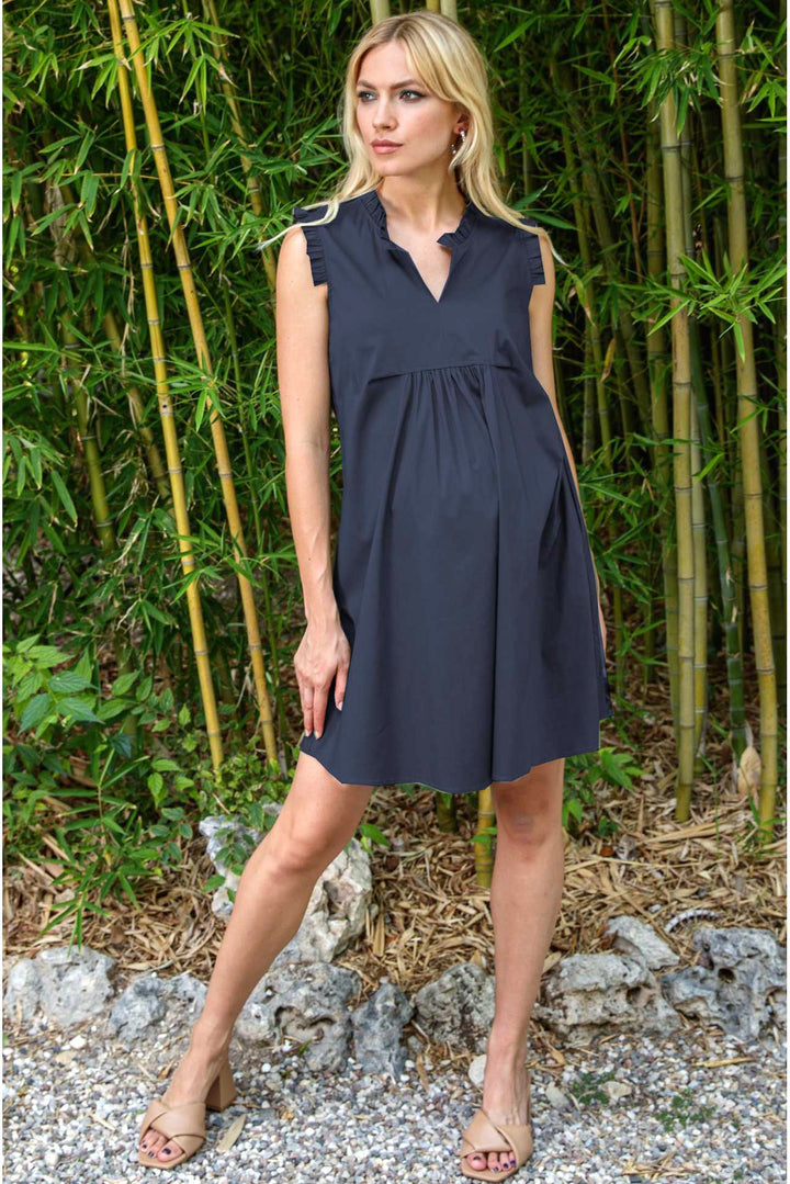 Sofia Maternity Dress in Stretch Cotton