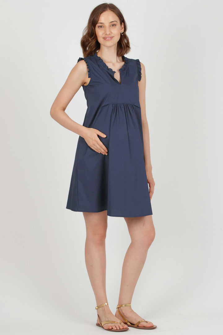 Sofia Maternity Dress in Stretch Cotton