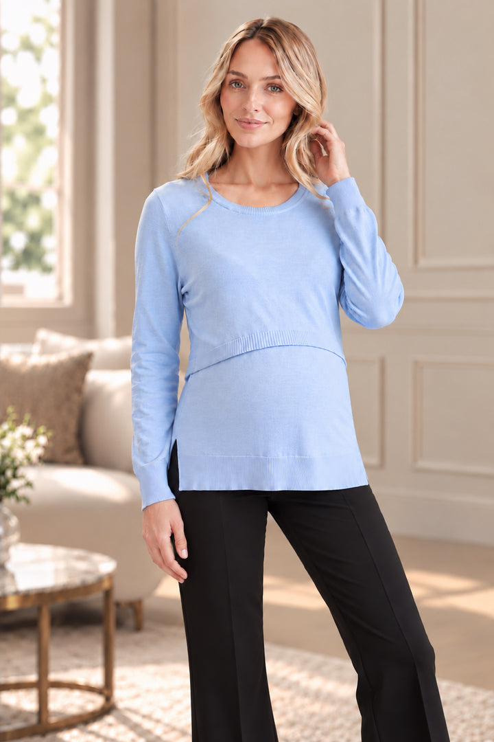 Toni Maternity & Nursing Knit Ice Blue
