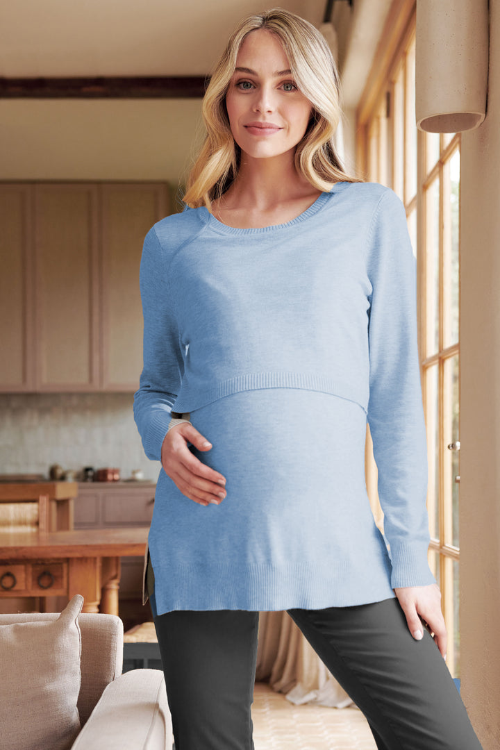 Toni Maternity & Nursing Knit Ice Blue