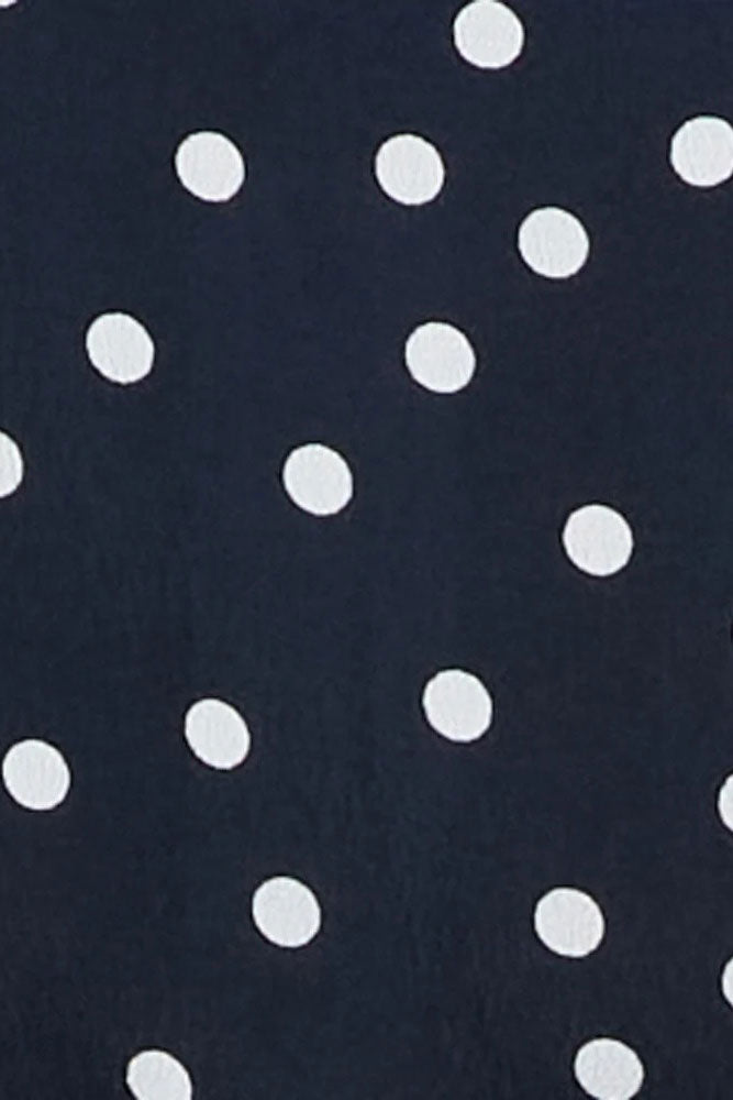 Ellie Spot Shirt Midi Maternity And Nursing Dress Navy with White Spots