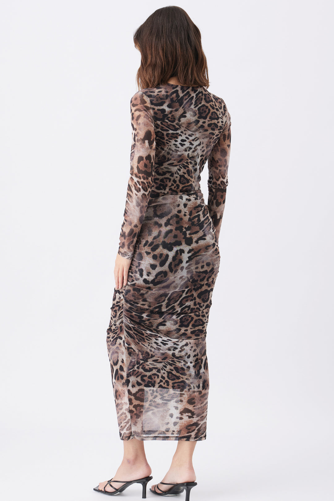 Savannah Maternity Mesh Dress Leopard Print Ripe