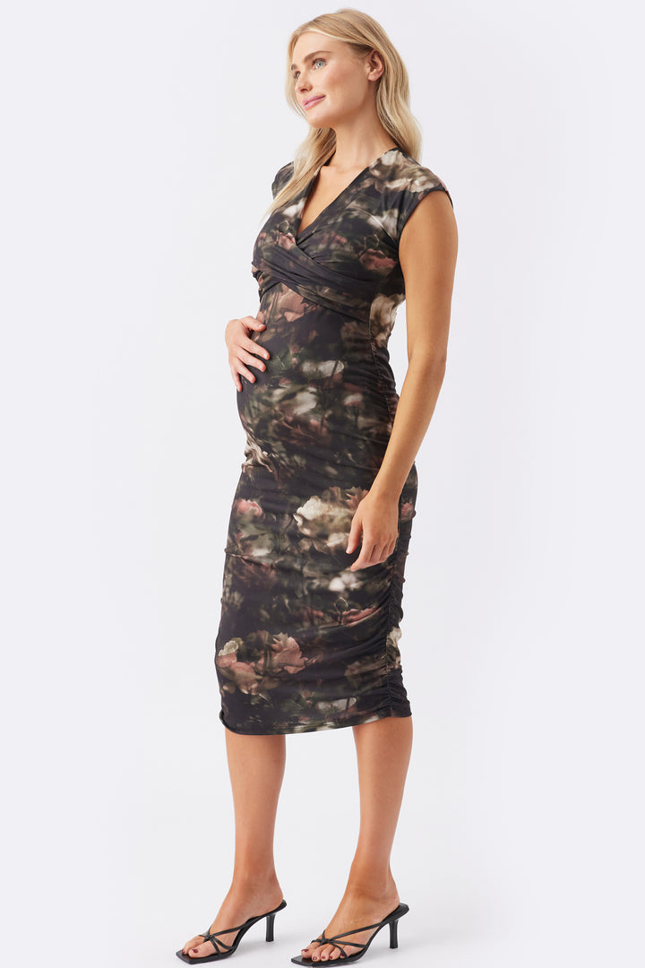 Monet-inspired Vella Fitted Maternity & Nursing Dress