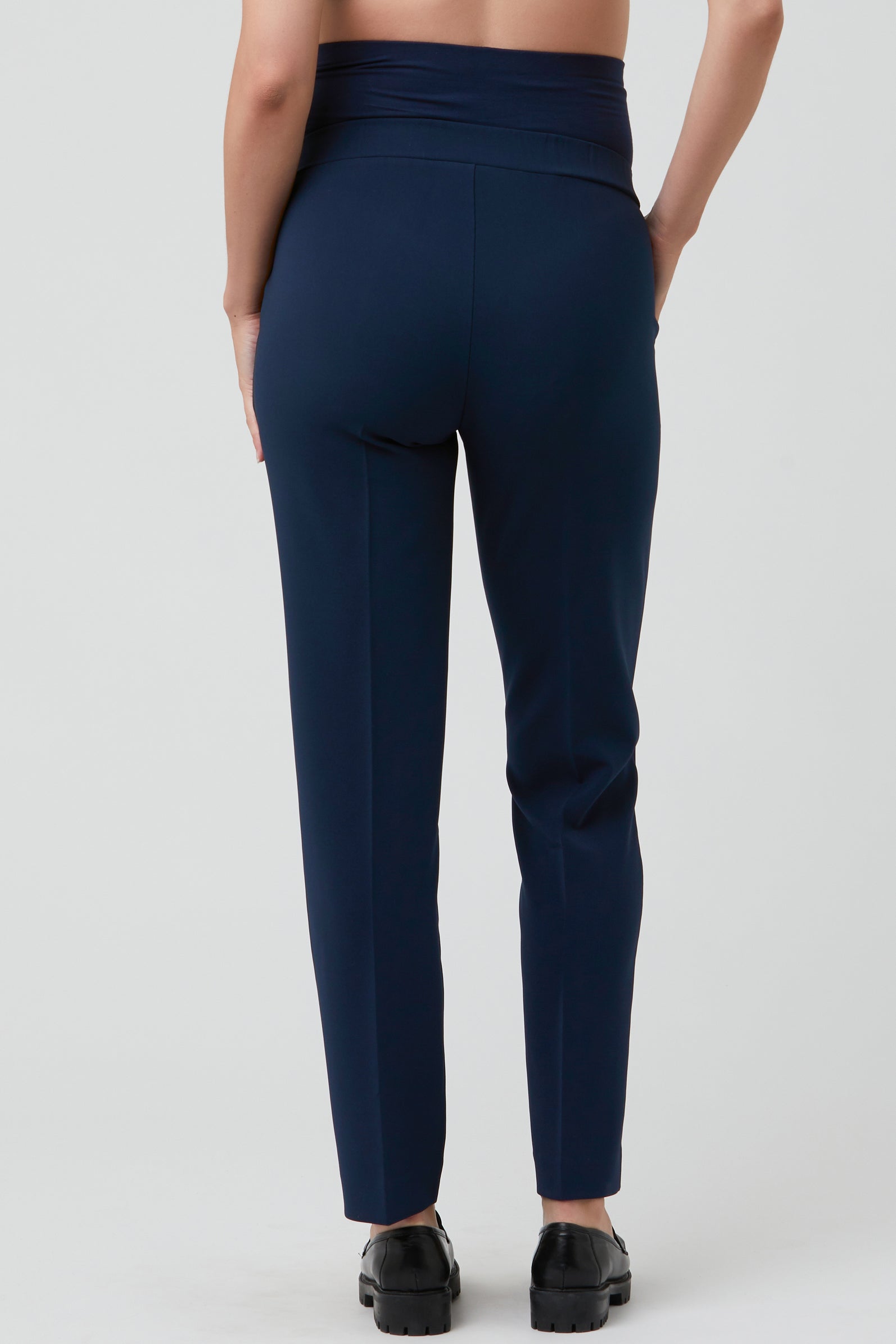 Alexa Classic Maternity Trousers in Navy Ripe – Seven Women Maternity