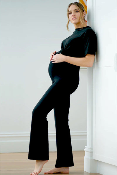 Autumn Pregnant Women Tall Waist Abdomen Cowboy Trousers Slim Hem