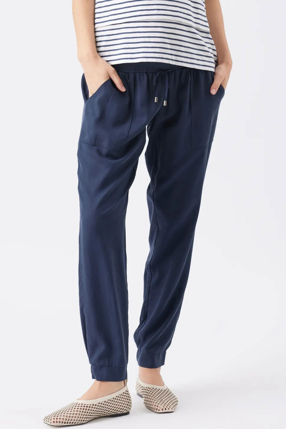 Sustainable Tencel Off Duty Pants Navy by Ripe